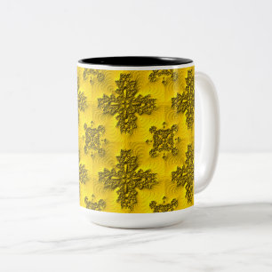 Artdeco-Blume im Retro-Stil Zweifarbige Tasse