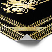 ArtDeco Das roaring 200 Black Gold Gatsby Auto Poster (Ecke)