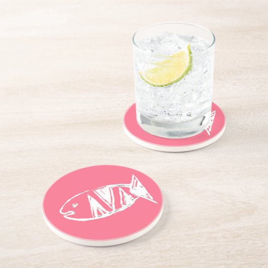 artdeco Fische no4 Sandstein Untersetzer (Seite)