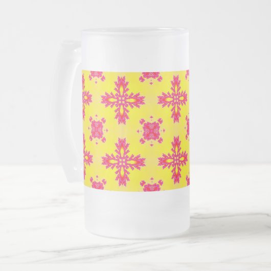 Artdeco Flowers in Retro Style Mattglas Bierglas (Vorderseite Links)