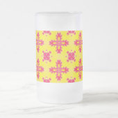 Artdeco Flowers in Retro Style Mattglas Bierglas (Mittel)