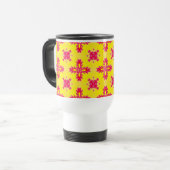 Artdeco Flowers in Retro Style Reisebecher (Vorderseite Links)