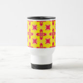 Artdeco Flowers in Retro Style Reisebecher (Mittel)