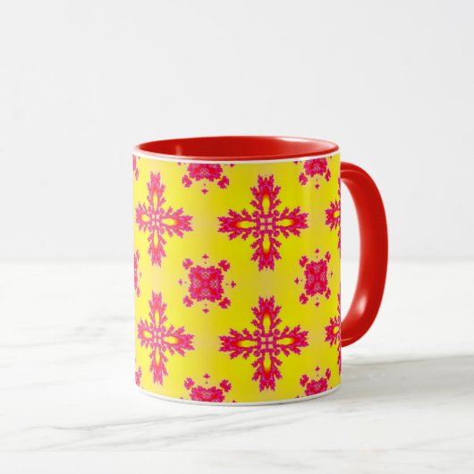 Artdeco Flowers in Retro Style Tasse (VorderseiteRechts)
