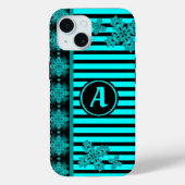Artdeco Flowers in Retro Style with monogram Case-Mate iPhone Hülle (Rückseite)