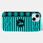 Artdeco Flowers in Retro Style with monogram Case-Mate iPhone Hülle (Rückseite (Horizontal))