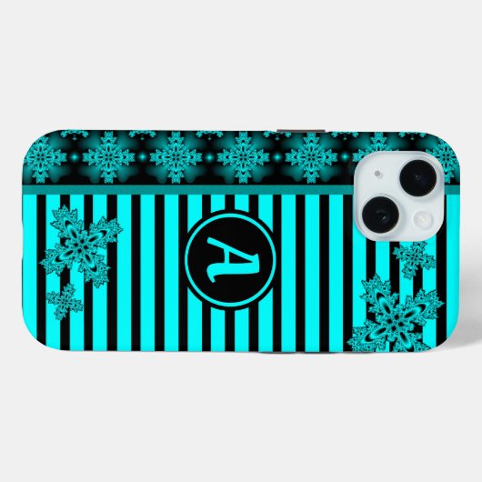 Artdeco Flowers in Retro Style with monogram Case-Mate iPhone Hülle (Rückseite (Horizontal))