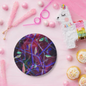 Artdeco-Muster Lila Burgundy Foliage Pappteller (Party)