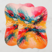 Arte Abstracto Colorido Einladung (Vorne/Hinten)