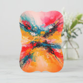 Arte Abstracto Colorido Einladung (Stehend Vorderseite)