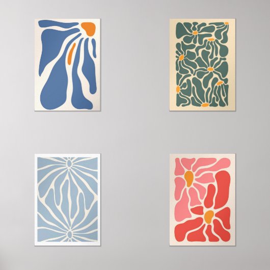 Arte Abstracto Floral – Decoración Bilderwand Sets (Vorderseite)