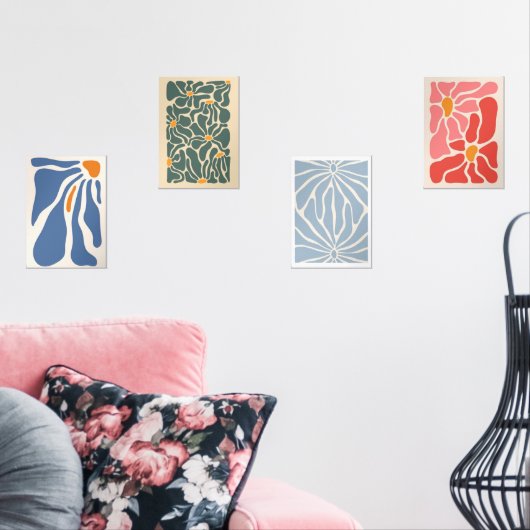 Arte Abstracto Floral – Decoración Bilderwand Sets (Wohnzimmer)