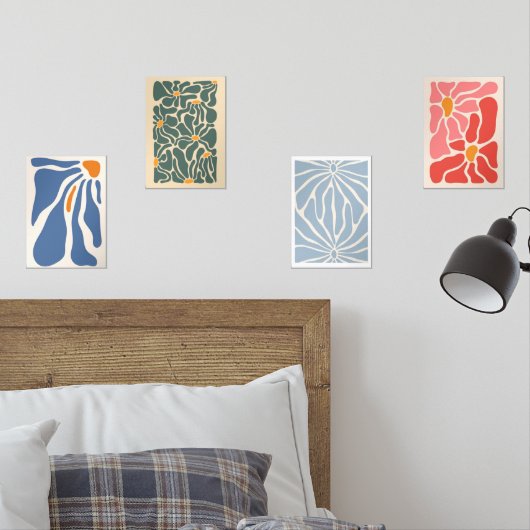 Arte Abstracto Floral – Decoración Bilderwand Sets (Schlafzimmer)