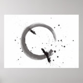 Arte abstrata preto e branco em aquarela poster (Vorne)