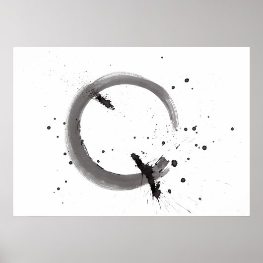 Arte abstrata preto e branco em aquarela poster (Vorne)