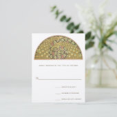 Arte Art Nouveau Vineyard Peacock Response Card RSVP Karte (Stehend Vorderseite)
