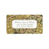 Arte Art Nouveau Vineyard Peacock UAWG Adressaufkleber (Vorne)