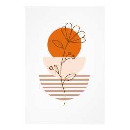 Arte boho flor en un atardecer fotodruck