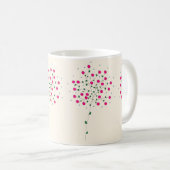 Arte Botânica Harmônica com Flores Rosas e Folhas Kaffeetasse (VorderseiteRechts)