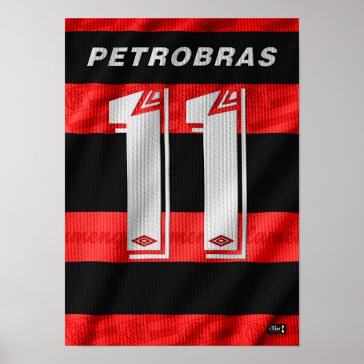Arte Camisa Flamengo (Romário) 1996 Poster (Vorne)