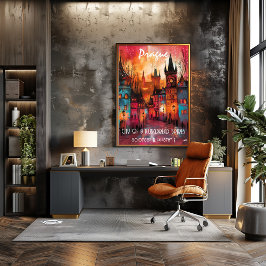 Arte Contemporáneo de Praga en Estilo Vibrante Poster