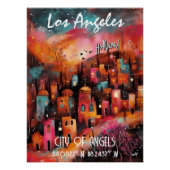 Arte Contemporáneo Los Ángeles en Colores Vibrante Poster (Vorderseite)