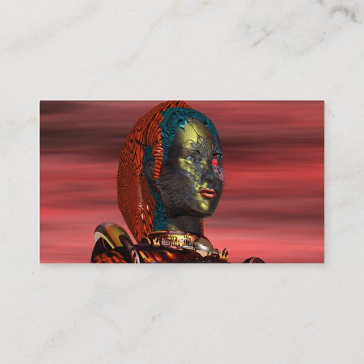 ARTE CYBORG-Science Fiction, rotes Gelb Visitenkarte (Rückseite)