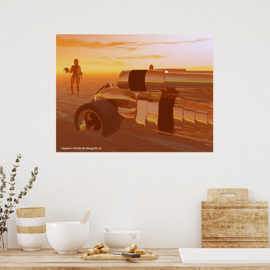 ARTE CYBORG, WÜSTE HYPERION, SCIENCE FICTION Scifi Poster (Küche)