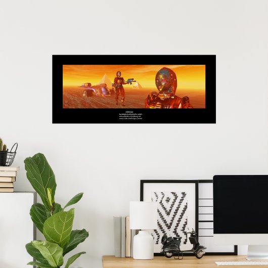 ARTE CYBORG, WÜSTE HYPERION, SCIENCE FICTION Scifi Poster (Heimbüro)