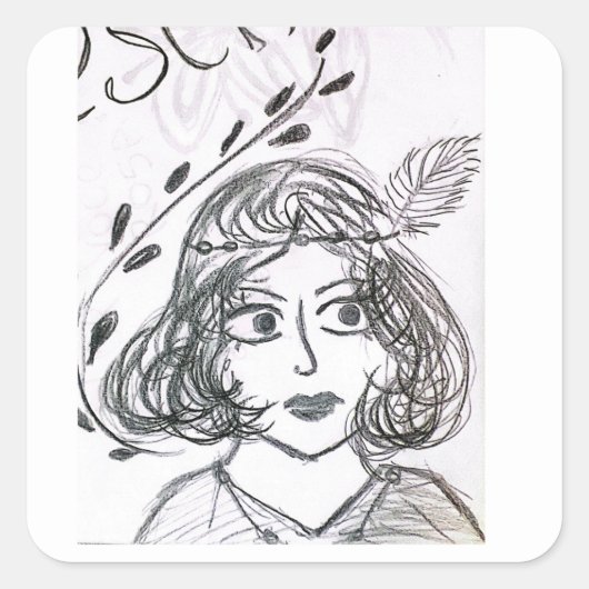 Arte feita a mão quadratischer aufkleber (Vorderseite)