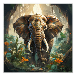 Arte inspirado fantasía vida salvaje elefante fotodruck