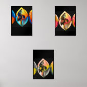 Arte Moderno Abstracto "Fusión Vibrante":  Bilderwand Sets (Vorderseite)