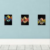 Arte Moderno Abstracto "Fusión Vibrante":  Bilderwand Sets (Holzboden)