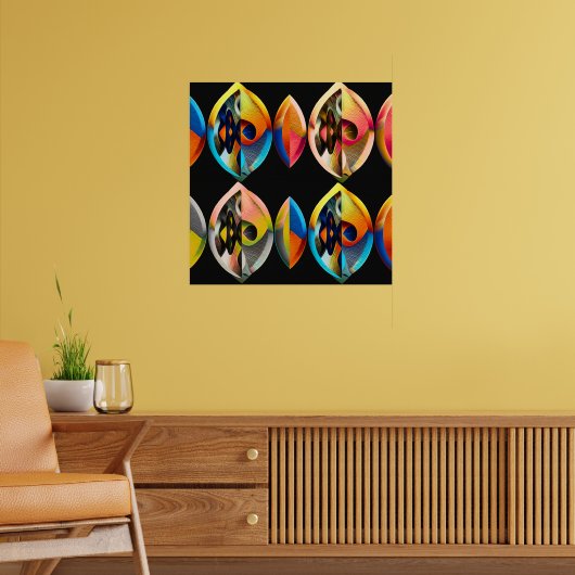 Arte Moderno Abstracto "Fusión Vibrante": Poster (Wohnzimmer 2)