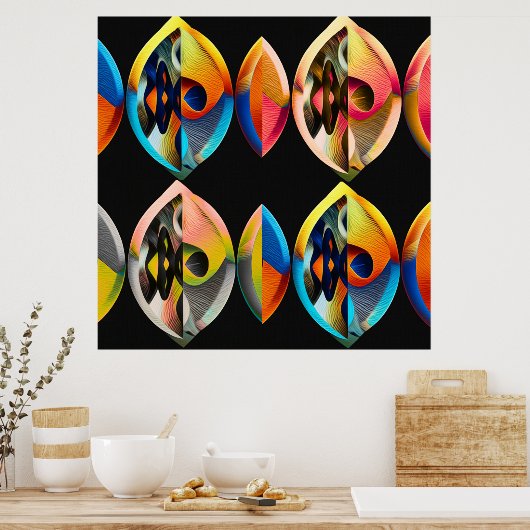 Arte Moderno Abstracto "Fusión Vibrante": Poster (Küche)