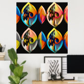 Arte Moderno Abstracto "Fusión Vibrante":  Poster (Heimbüro)