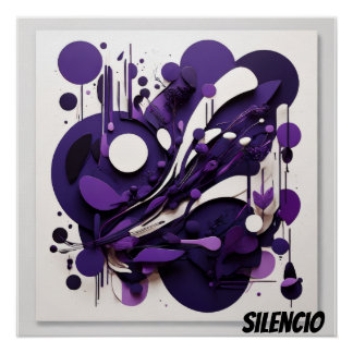 Arte Nocturno Abstracto Silencio Natural Poster
