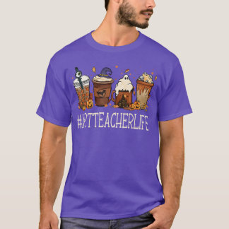 Arteacher Horror Kaffee Gruselig Halloween Kürbis  T-Shirt