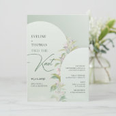 Arted Green Eukalyptus rot Blüte Blüte gebunden Kn Einladung (Stehend Vorderseite)