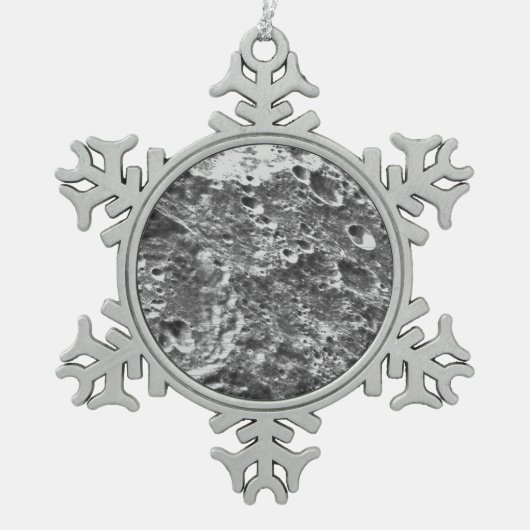 Artemis 1 Moon Mission Lunar Bild Schneeflocken Zinn-Ornament (Vorderseite)