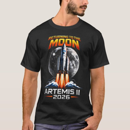 Artemis 2 Astronaut Mond T-Shirt (Vorderseite)