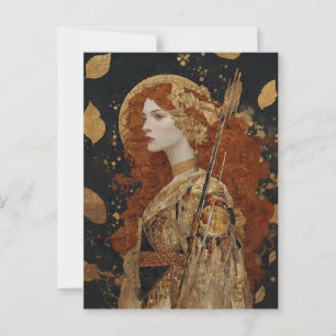 Artemis: Die Herbstunst im Jugendstil Postkarte