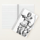Artemis Goddess Mythology Line Art Notebook Notizblock (Innen)