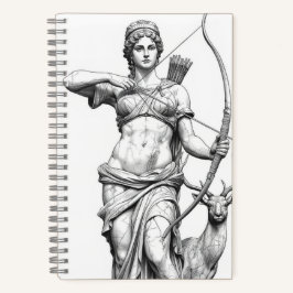 Artemis Goddess Mythology Line Art Notebook Notizblock
