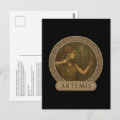 Artemis Göttin der Jagd Postkarte (Vorne/Hinten)