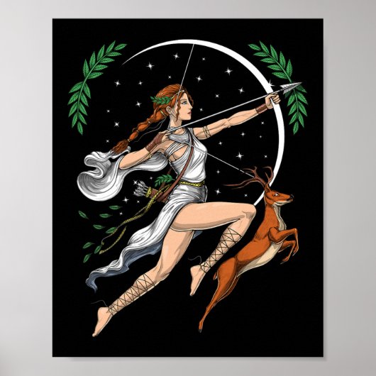 Artemis griechische Göttin der Jagd auf das alte G Poster (Vorne)