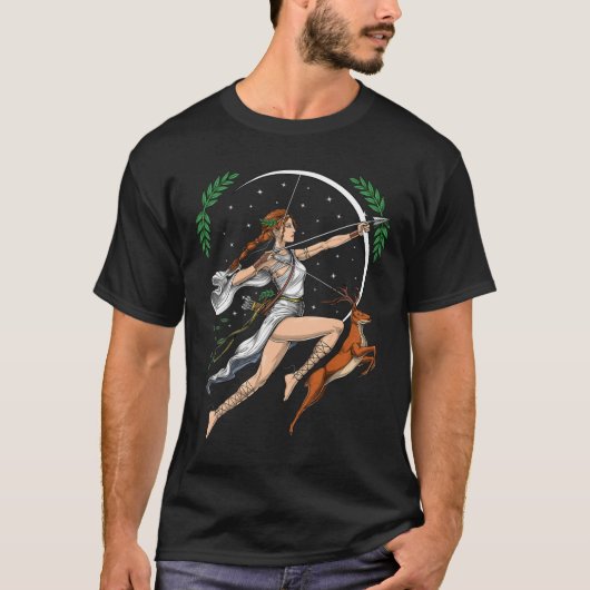 Artemis griechische Göttin der Jagd auf das alte G T-Shirt (Vorderseite)