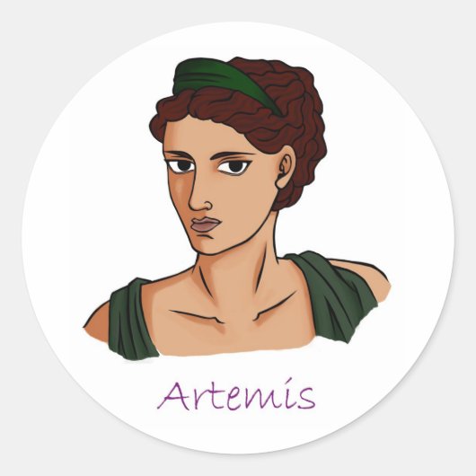 Artemis - griechische Göttin Runder Aufkleber (Vorderseite)