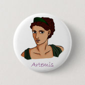 Artemis - Griechisches Goddess-Abzeichen Button (Vorderseite)