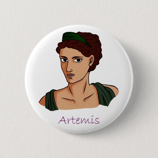 Artemis - Griechisches Goddess-Abzeichen Button (Vorderseite)